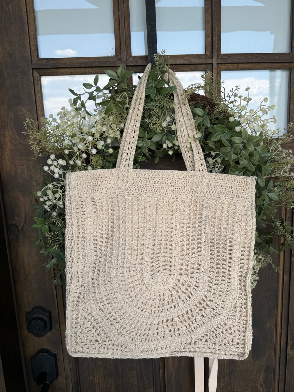 Universal Thread Cream Crochet Tote Bag